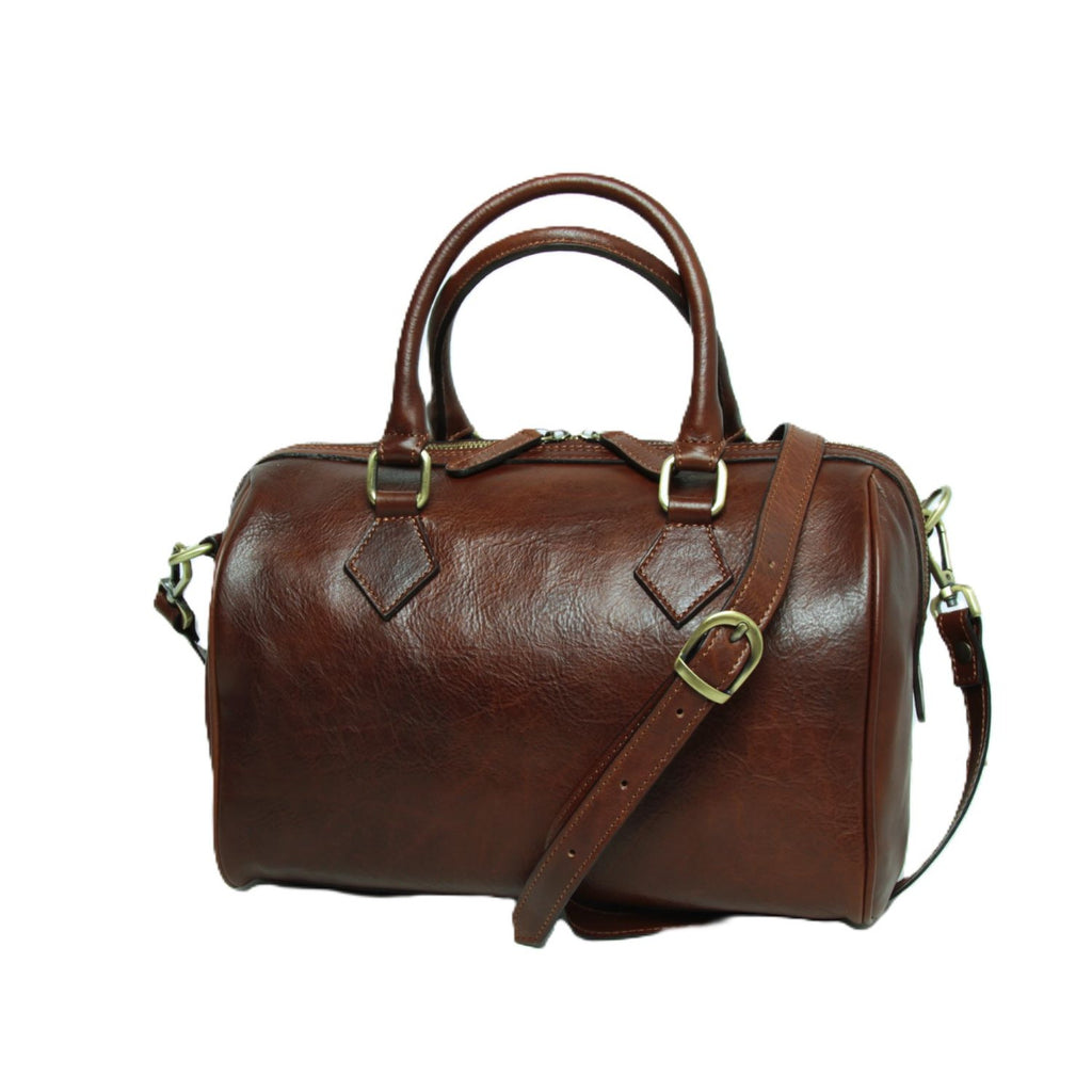 Double handled shoulder bag - brown