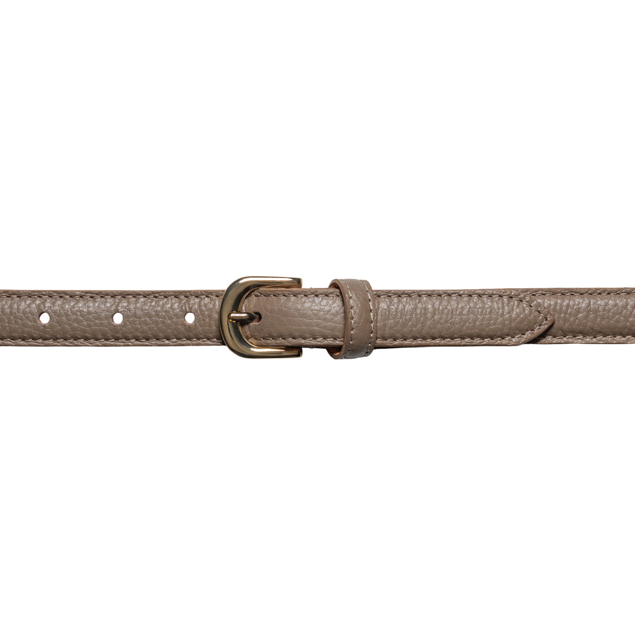 RB4021AQ | Cintura Donna Made in Italy in Vera Pelle grana Dollaro. Fibbia in finitura Oro Lucido. Colore Taupe. Dimensioni: cm 115 x 2,0 x 0,5 (giro vita cm 100)