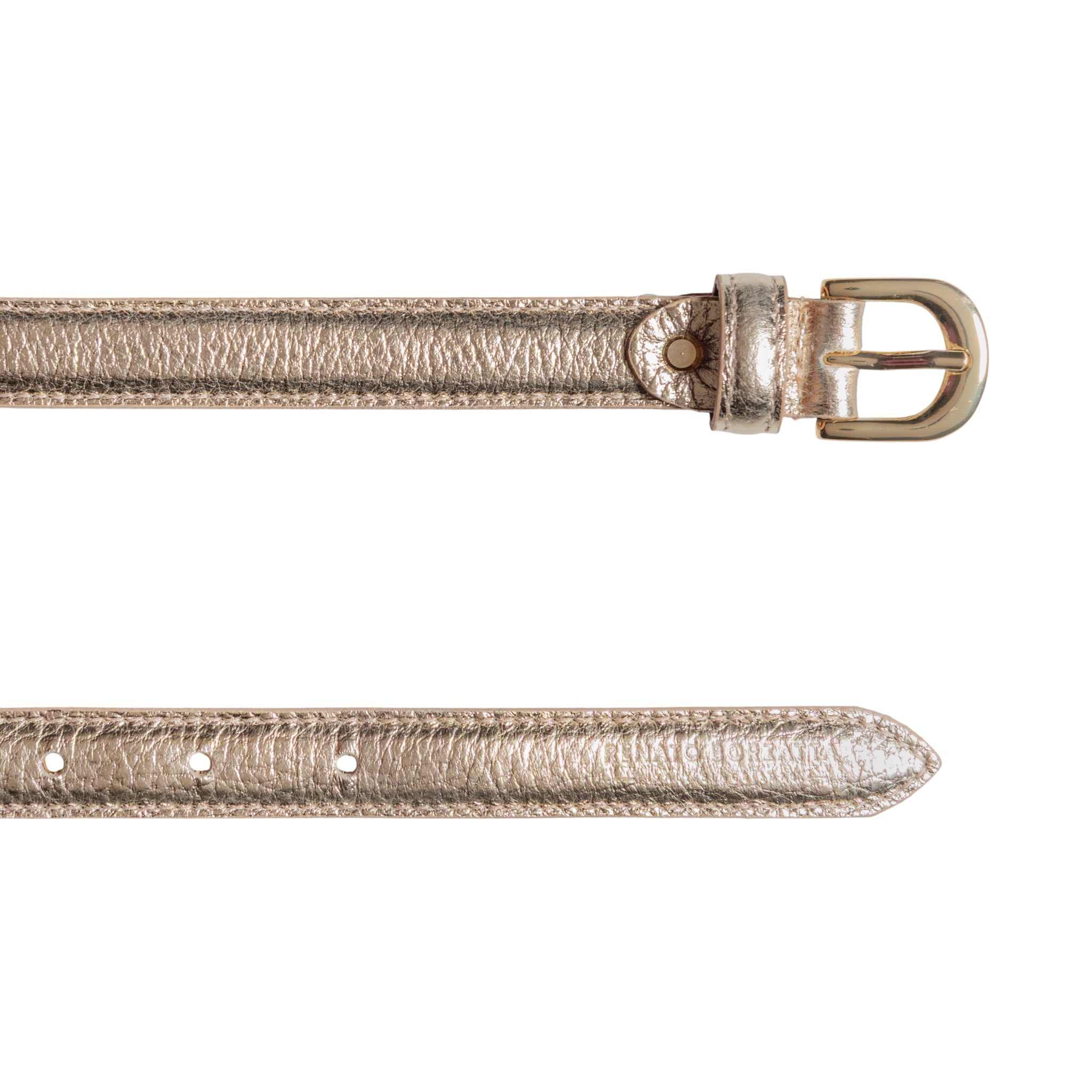 RB4021AS | Cintura Donna Made in Italy in Vera Pelle grana Dollaro. Fibbia in finitura Oro Lucido. Colore Oro. Dimensioni: cm 115 x 2,0 x 0,5 (giro vita cm 100)