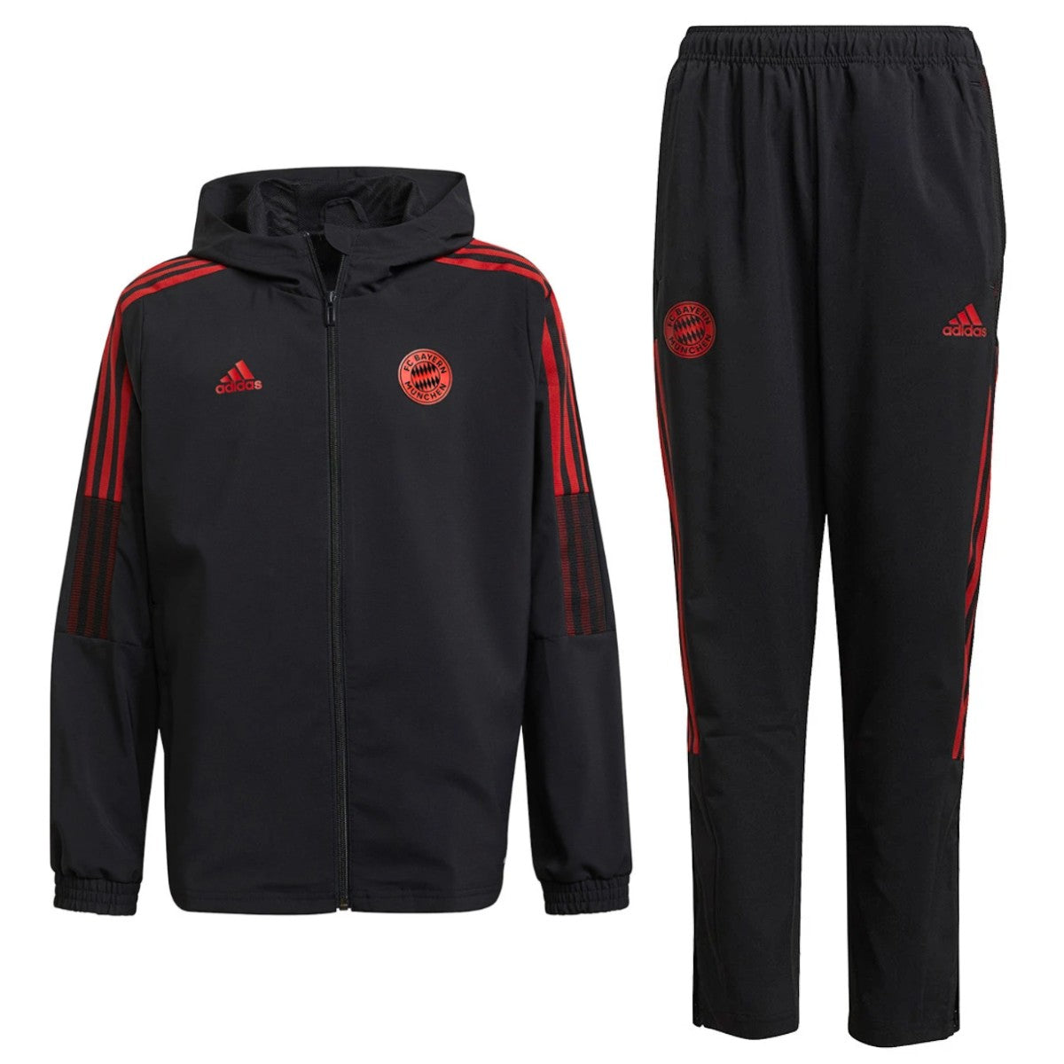 Kids - Bayern Munich black presentation tracksuit 2021/22 - Adidas
